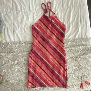 Princess Polly mini knit halter pink boho dress